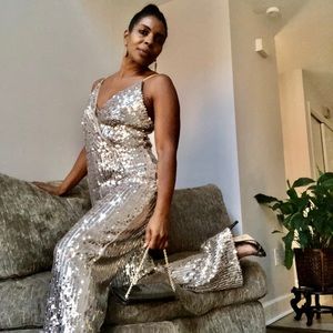 Sequined Sleeveless Jumpsuit